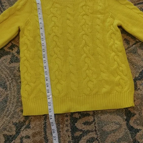 LOFT CABLE KNIT YELLOW SWEATER - Picture 6 of 8
